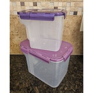Lock & Lock Purple Snap Lids Coffee Dry Storage Containers Set Of 2